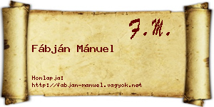 Fábján Mánuel névjegykártya